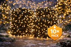 10 x Connectable Christmas Lights - 200 LED - 6M - Extra Warm White