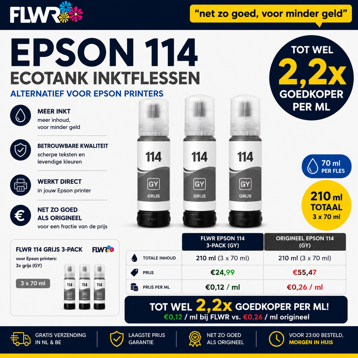 FLWR alternative for Epson 114 Ink Bottle