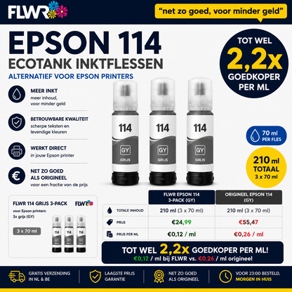 FLWR alternative for Epson 114 Ink Bottle