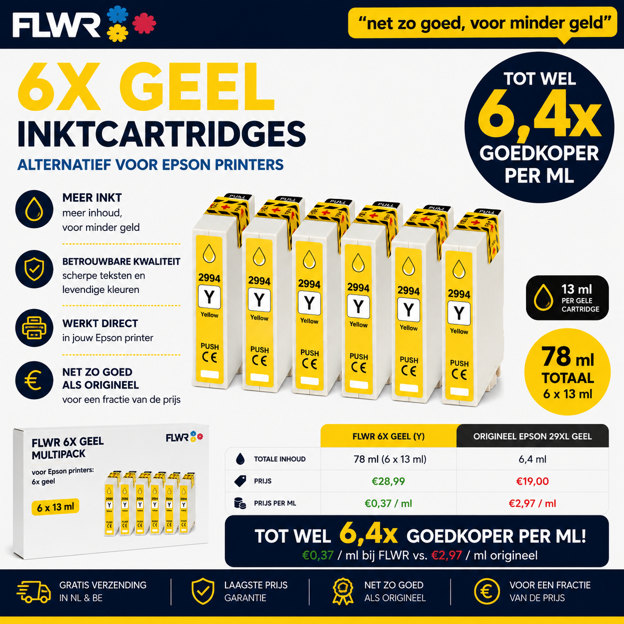 FLWR inktcartridge alternatief Epson 29XL