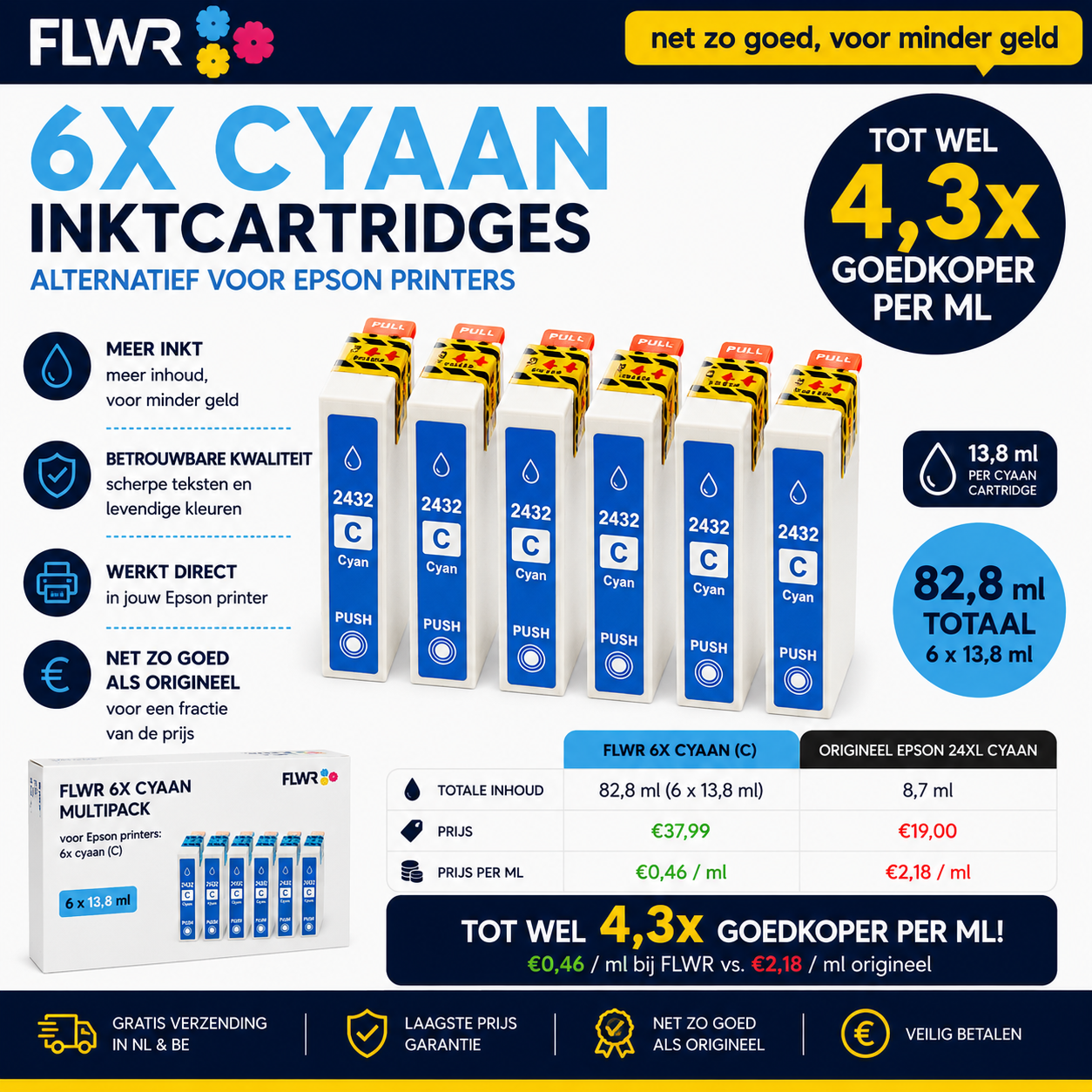 FLWR 24XL cartridges alternatief voor Epson