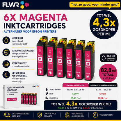 FLWR 24XL cartridges alternatief voor Epson