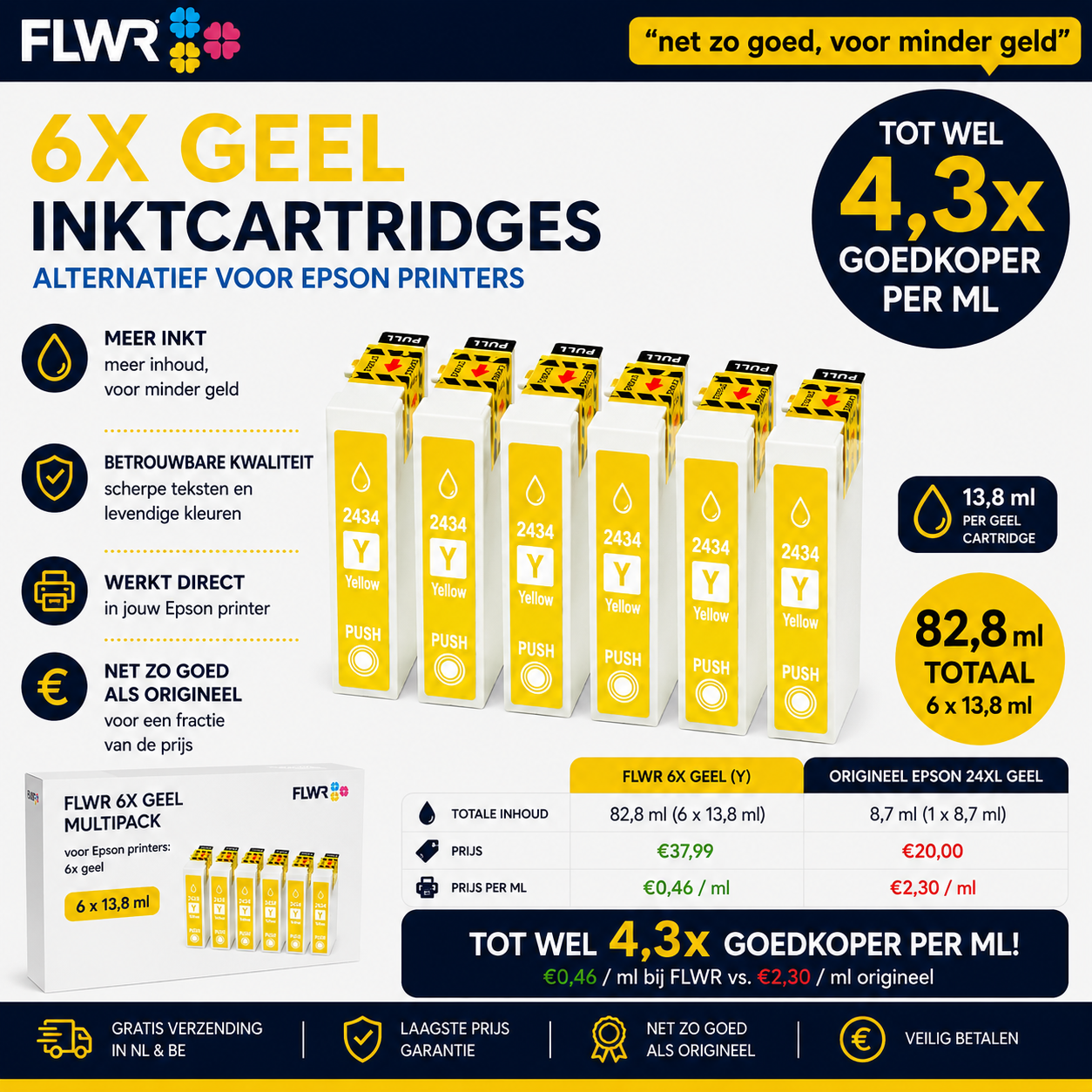 FLWR 24XL cartridges alternatief voor Epson