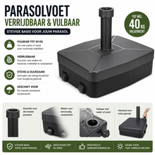 Parasolvoet Verrijdbaar en Vulbaar tot 40 kg – Stevige Basis met Wielen
