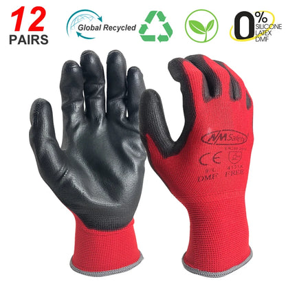 Werkhandschoenen PU-coating 12 paar