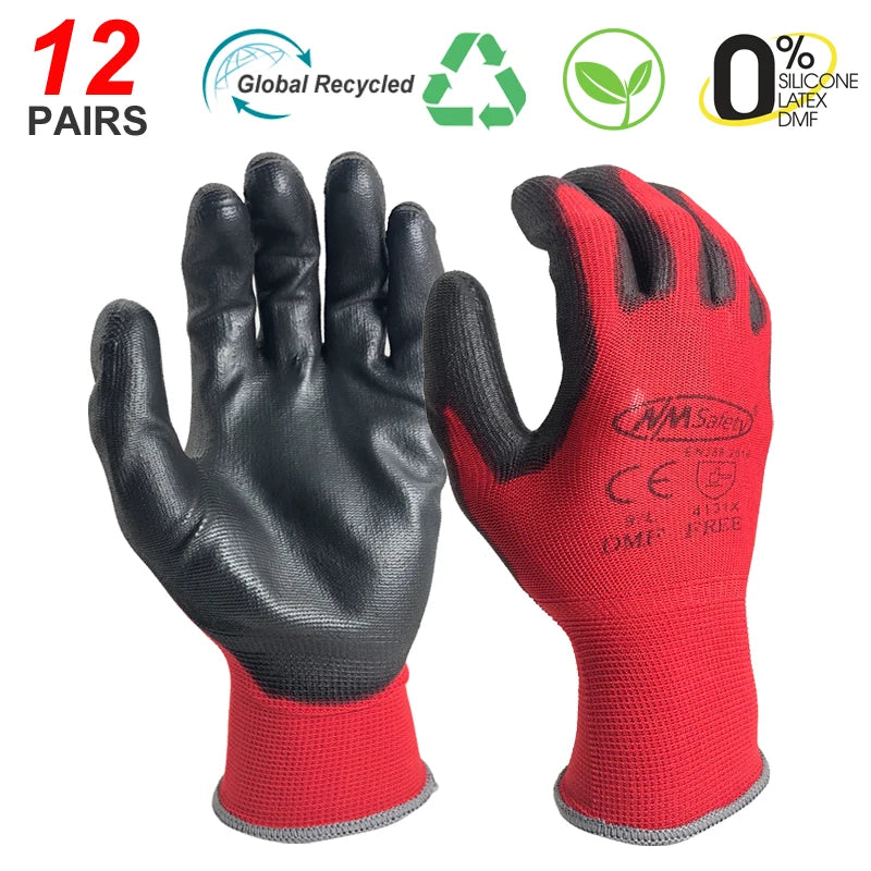 Werkhandschoenen PU-coating 12 paar