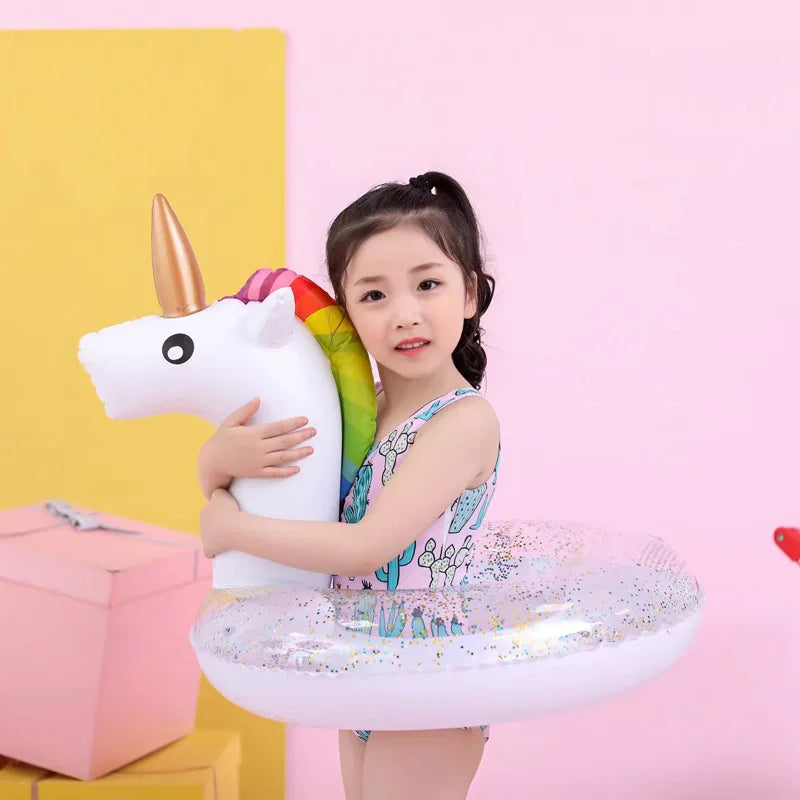 Inflatable Unicorn Flamingo Swim Ring for Summer Water Fun