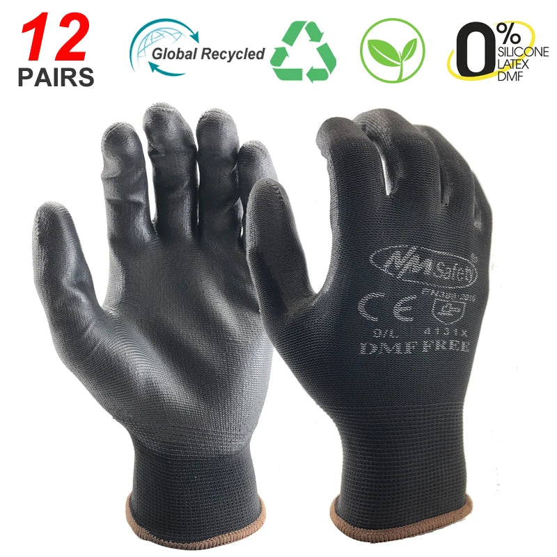 Werkhandschoenen PU-coating 12 paar