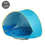 Blauwe strandtent