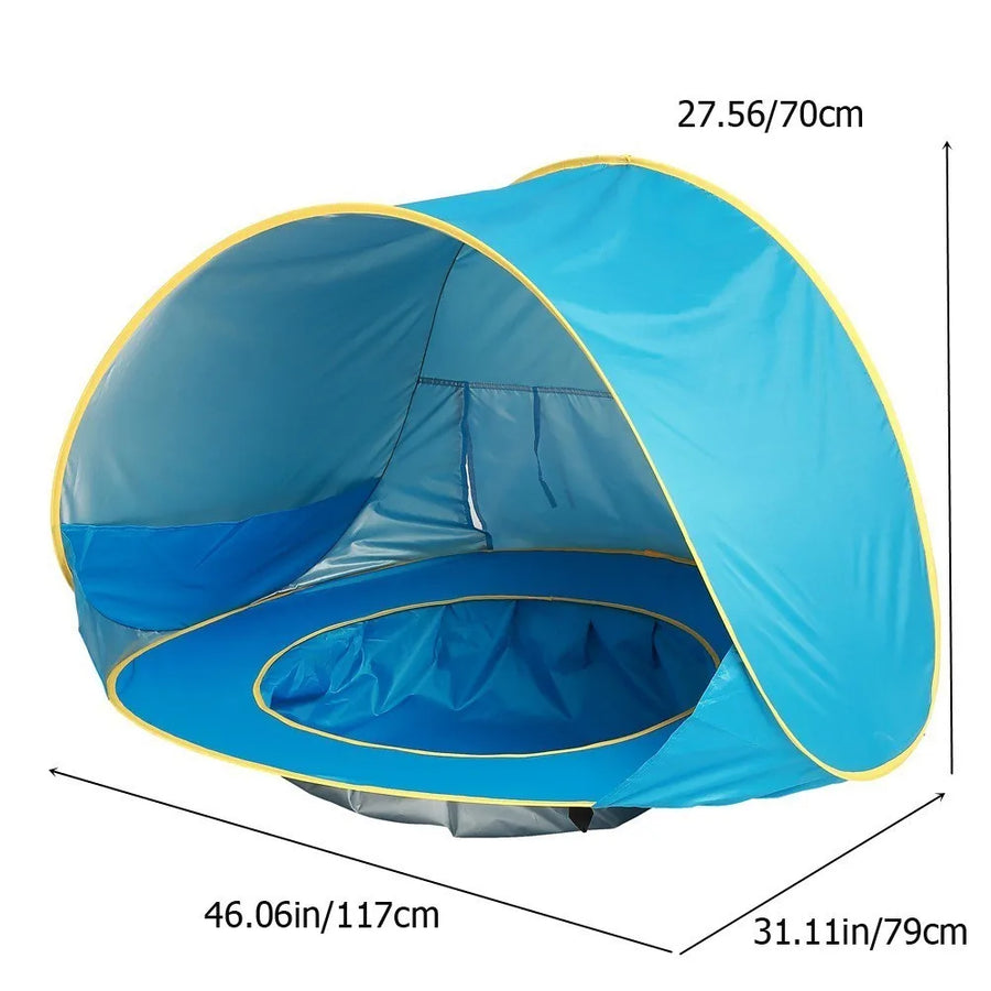 Foldable 2-in-1 Beach Tent with UPF 50+ and Pool Function