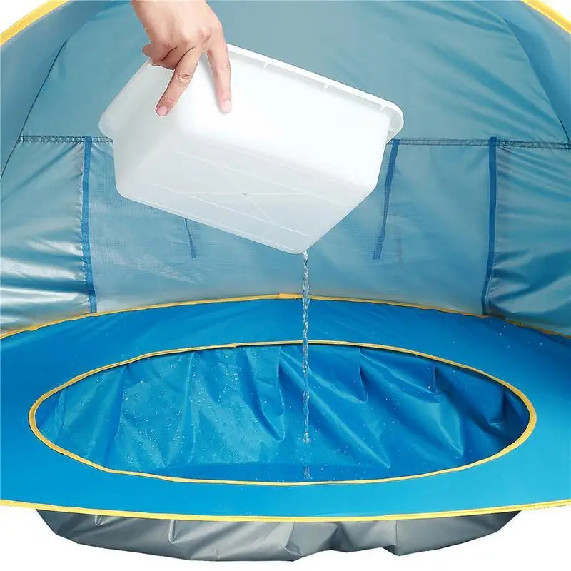 Foldable 2-in-1 Beach Tent with UPF 50+ and Pool Function