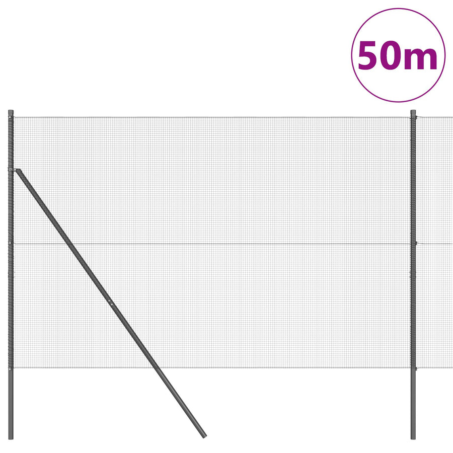 Gelast Draadhek Met 13 Palen Grijs 1,5X50 M Staal Gegalvaniseerd Staal
