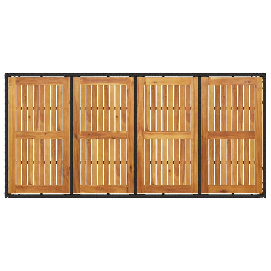 Eetset Set Van 4 Zwart En Crèmekleurig Rattan En Staal