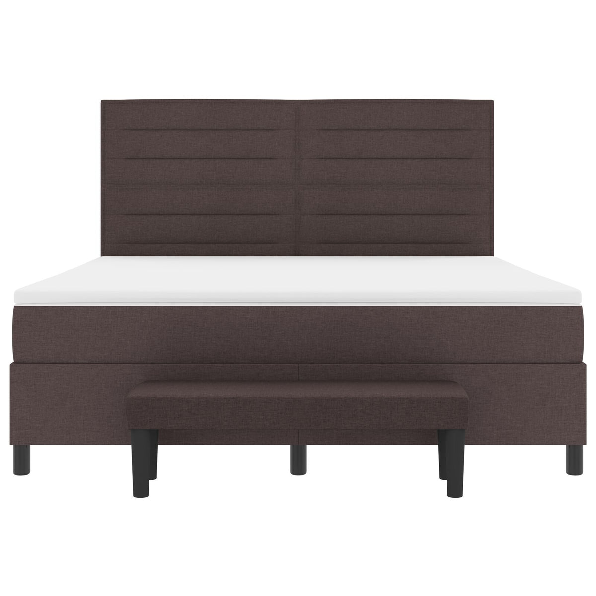 Boxspringbed Met Matras En Bank Stof Donkerbruin 180 x 200 cm Lijnen ontwerp