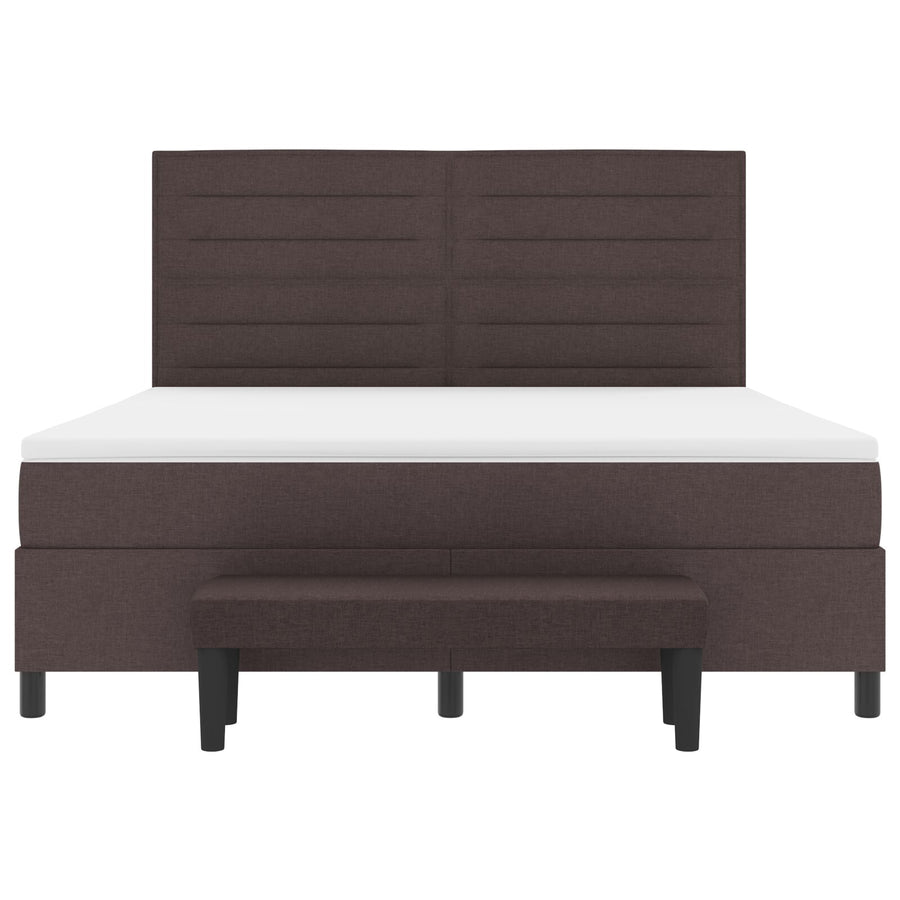 Boxspringbed Met Matras En Bank Stof Donkerbruin 180 x 200 cm Lijnen ontwerp