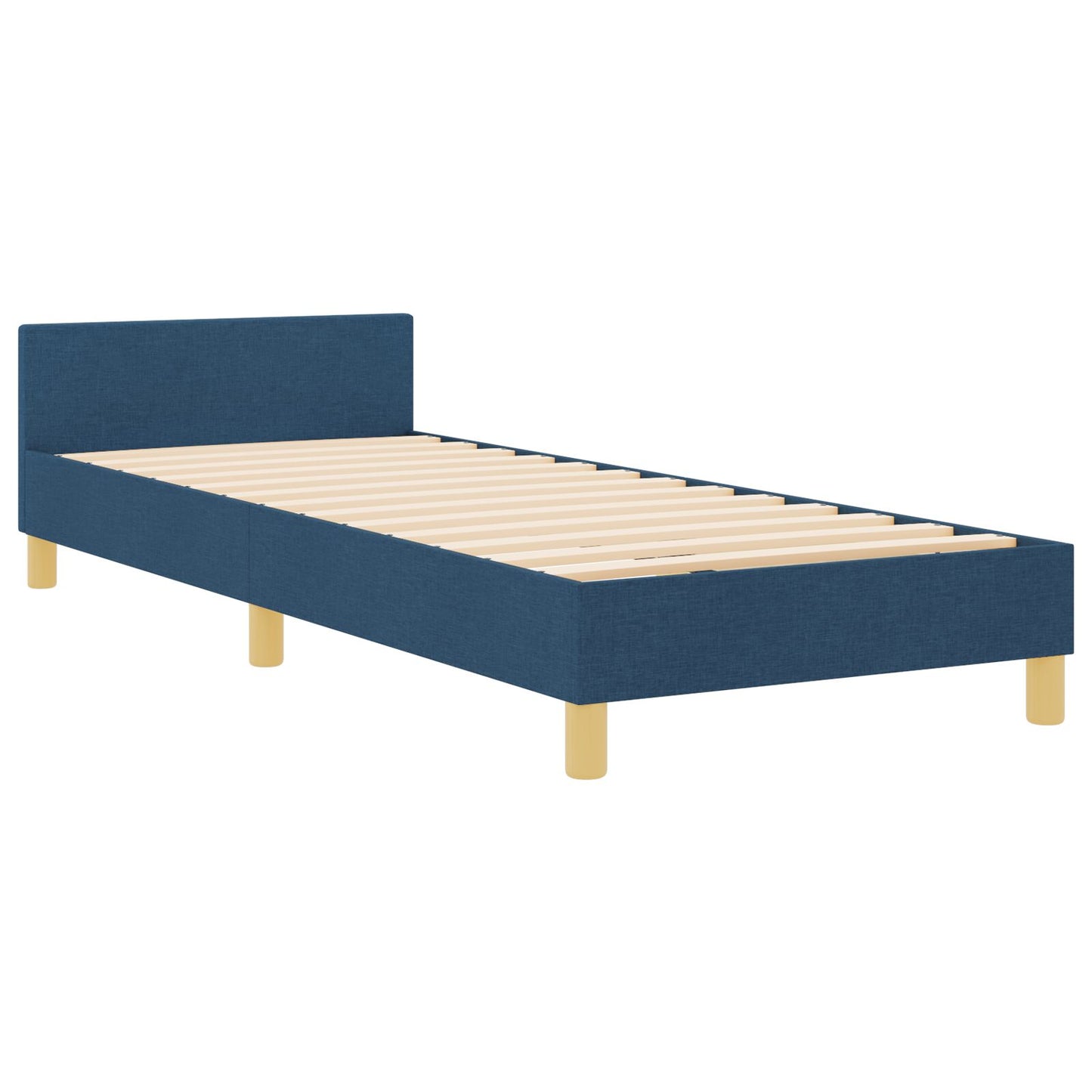 Blauw Stoffen Bedframe 80X200 Cm Crème