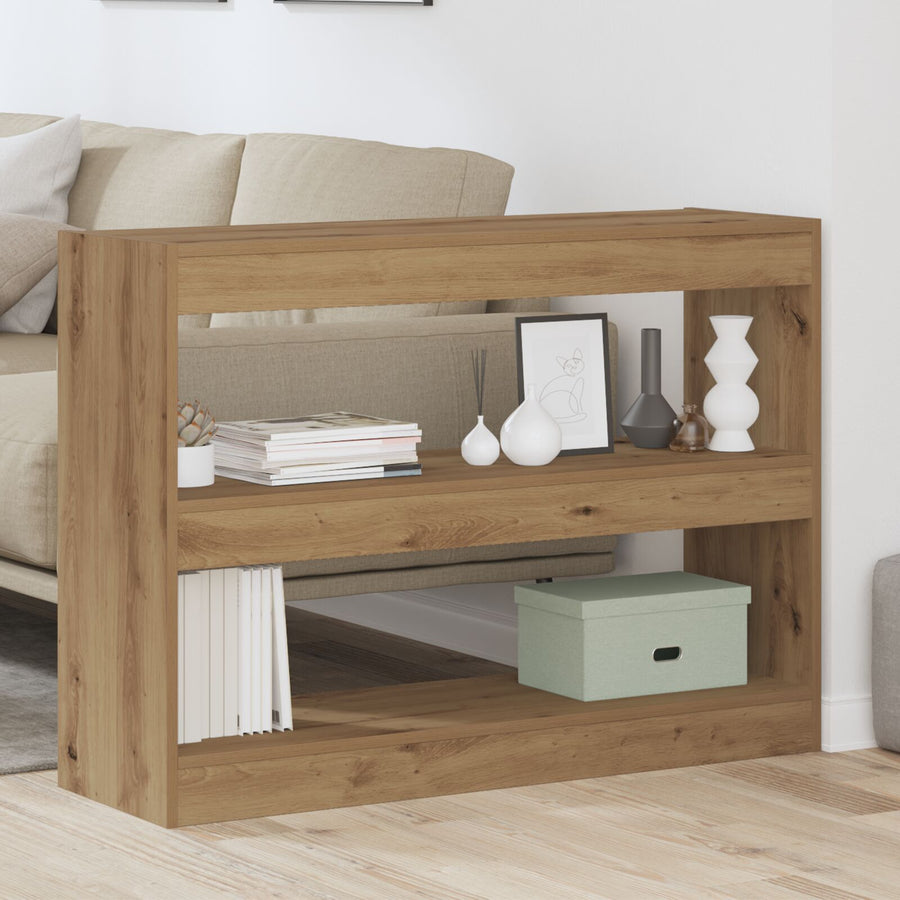 Boekenplank/Room Divider - Artisan Eiken - 100X30X72 Cm - Gemaakt Van Behandeld Hout