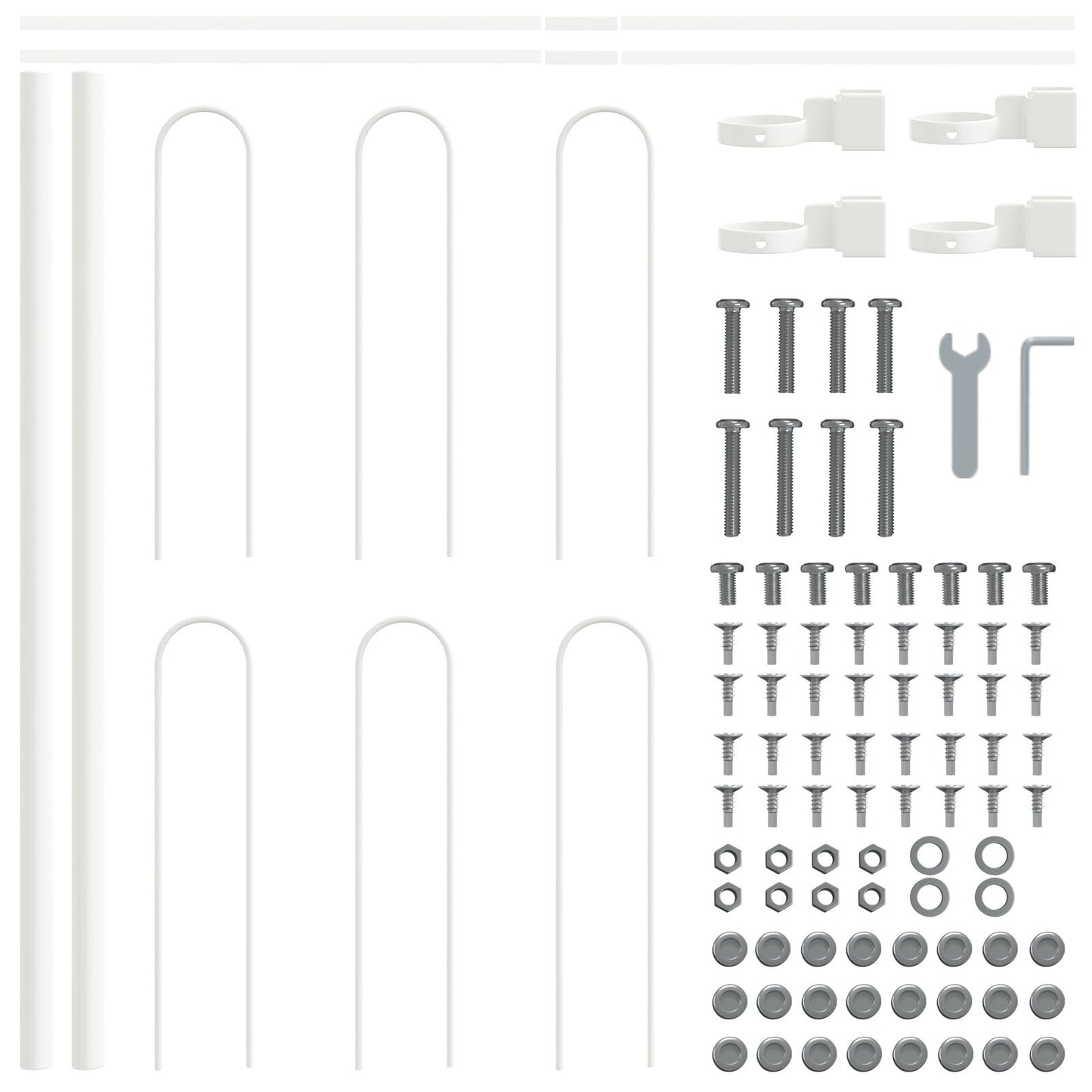 Tuinhek Staal 170 X 60 Cm Duurzaam Tuinhekkenpaneel Wit 0.6 m 1.7 m