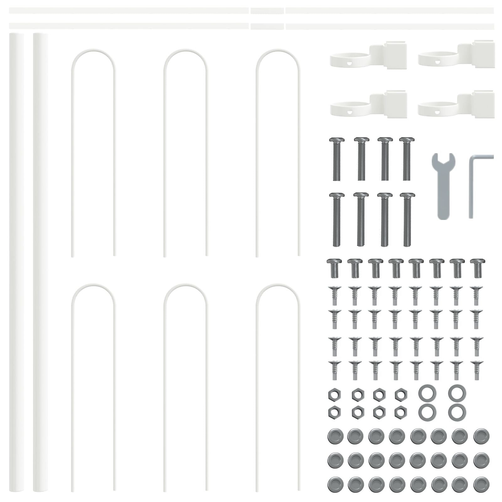 Tuinhek Staal 170 X 60 Cm Duurzaam Tuinhekkenpaneel Wit 0.6 m 1.7 m