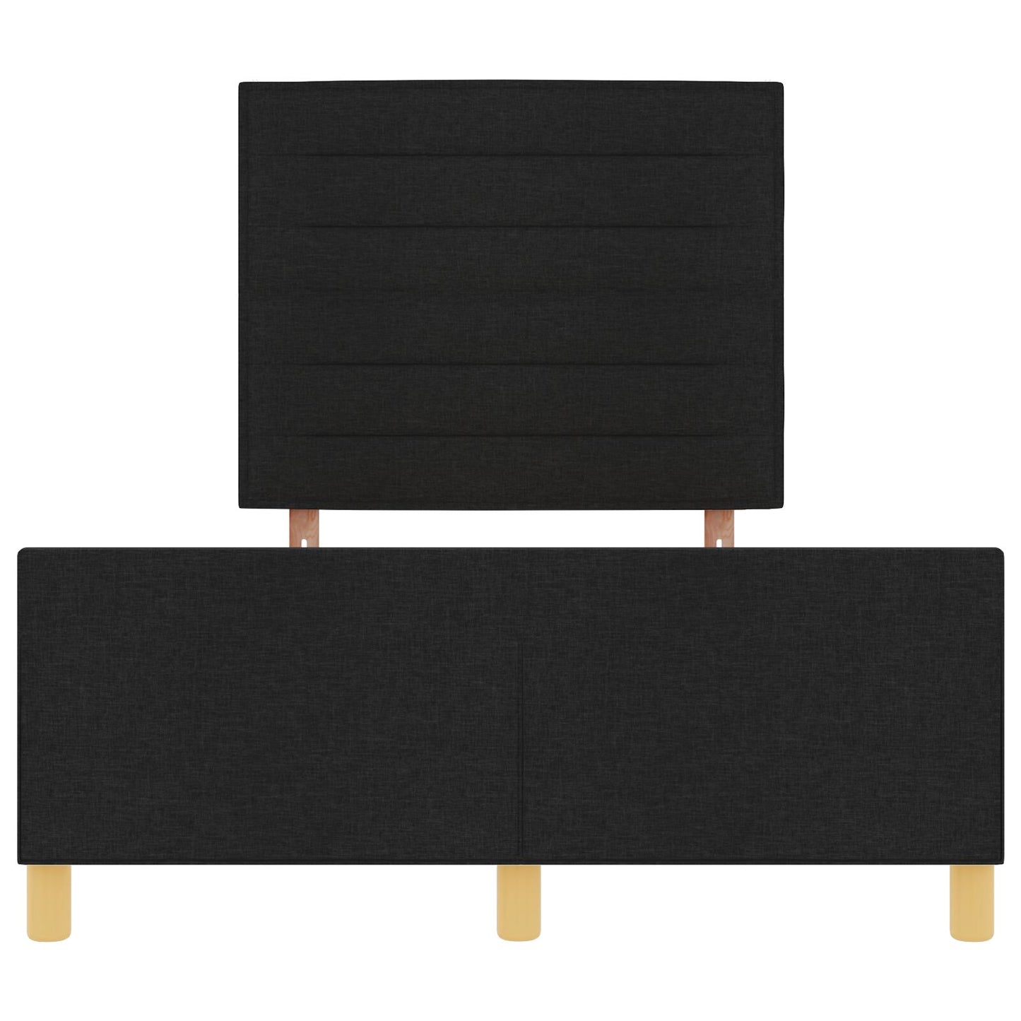 Bedframe Zwart 120X200 Cm Stoffen Crème