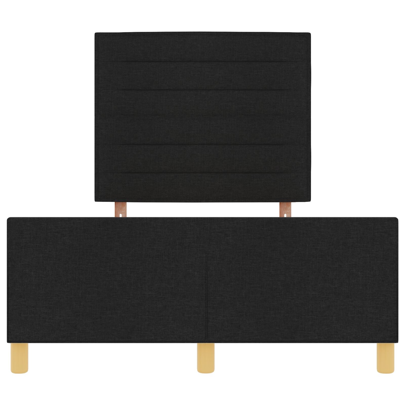 Bedframe Zwart 120X200 Cm Stoffen Crème