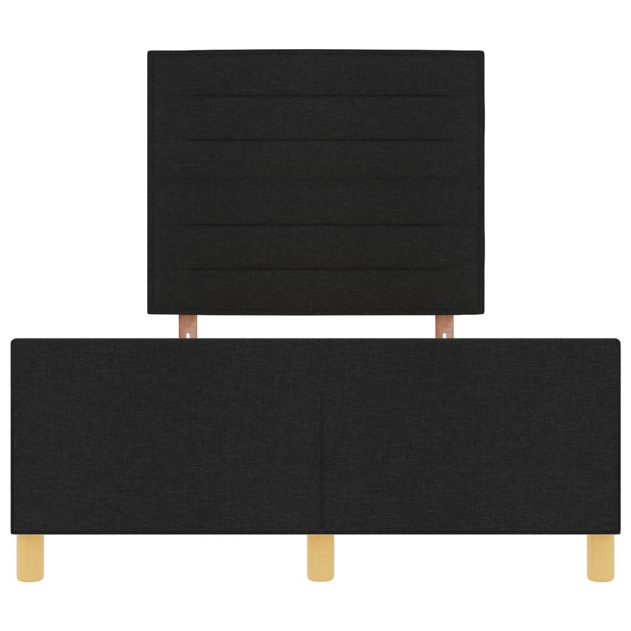 Bedframe Zwart 120X200 Cm Stoffen Crème