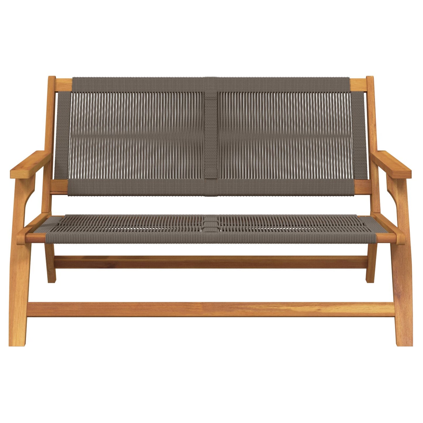 Tuin 76X122X73 Cm Massief Acaciahout Grijs Bank