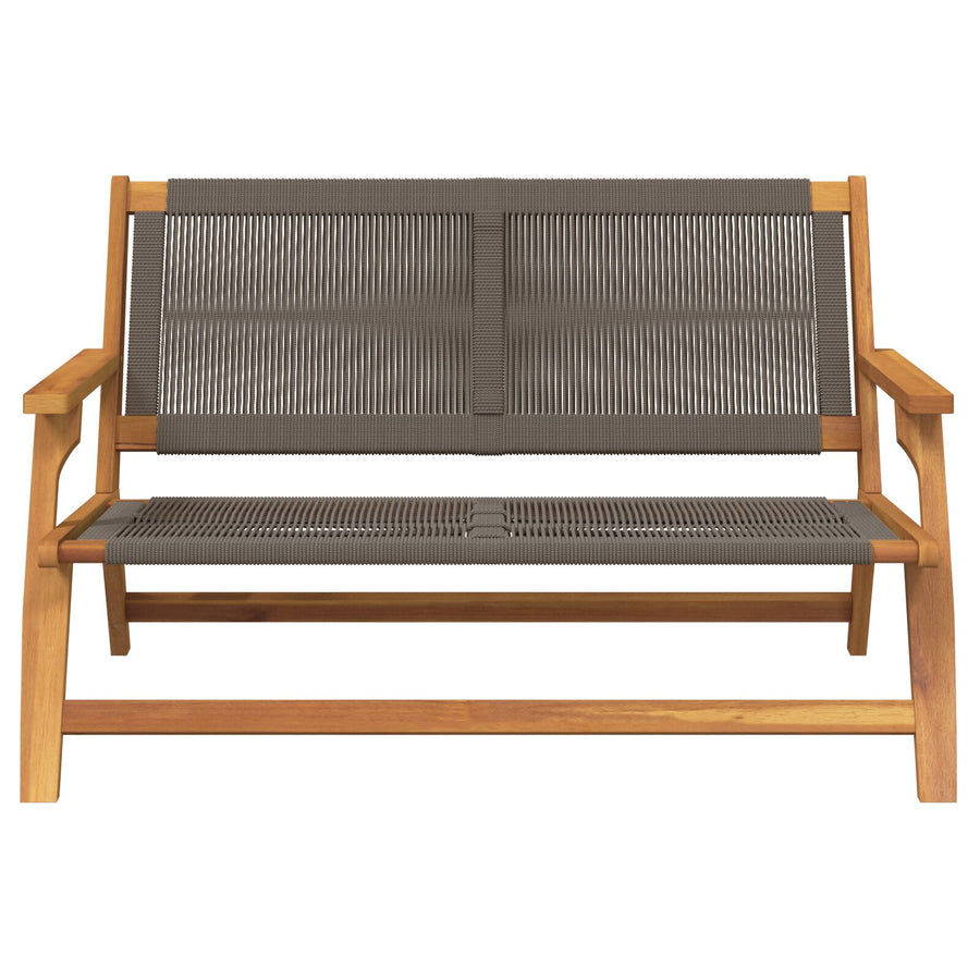 Tuin 76X122X73 Cm Massief Acaciahout Grijs Bank