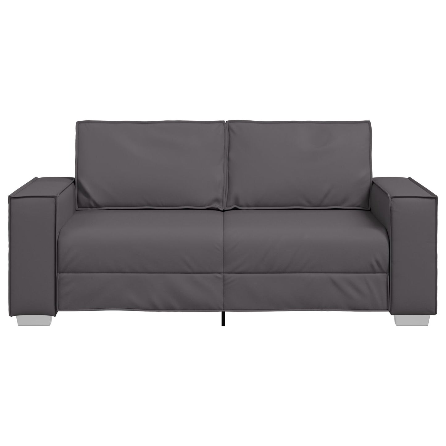 Love Seat Bank Faux Leer Grijs 140 cm
