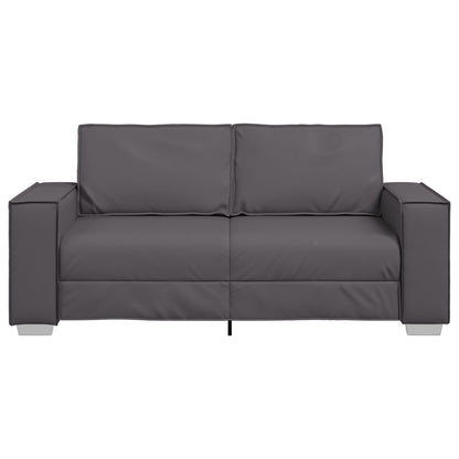 Love Seat Bank Faux Leer Grijs 140 cm