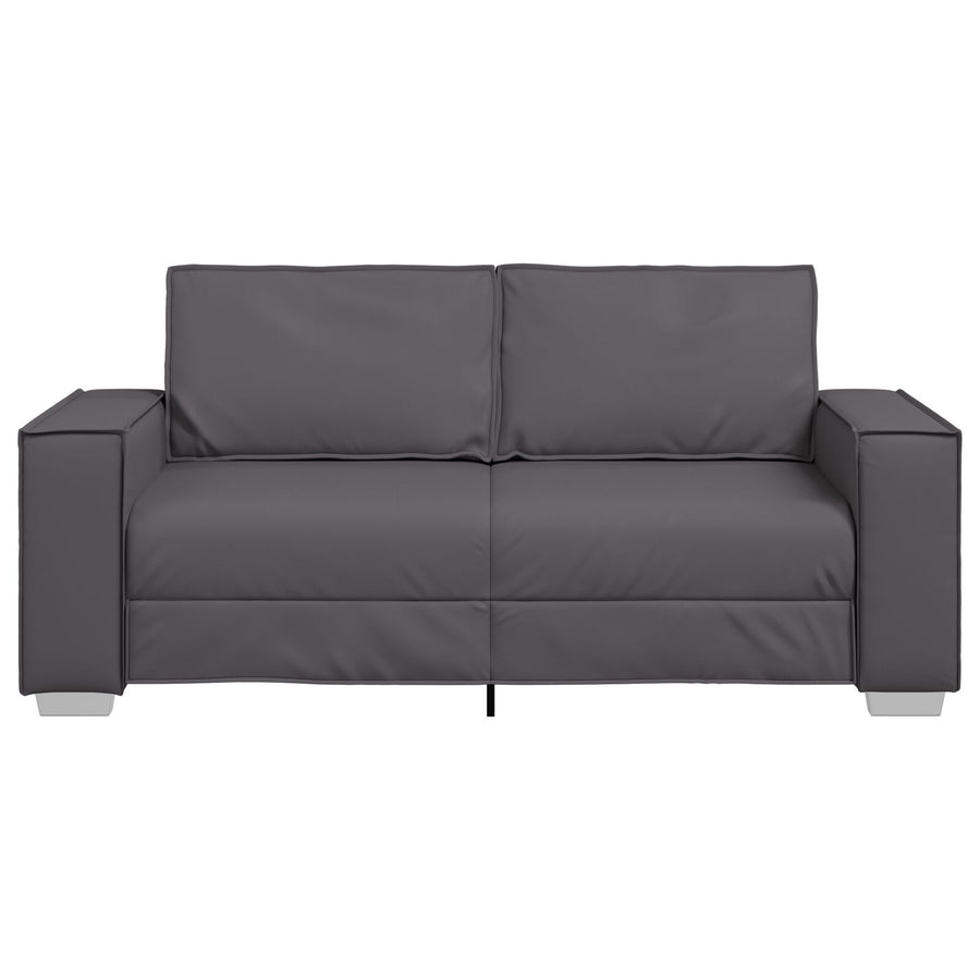 Love Seat Bank Faux Leer Grijs 140 cm
