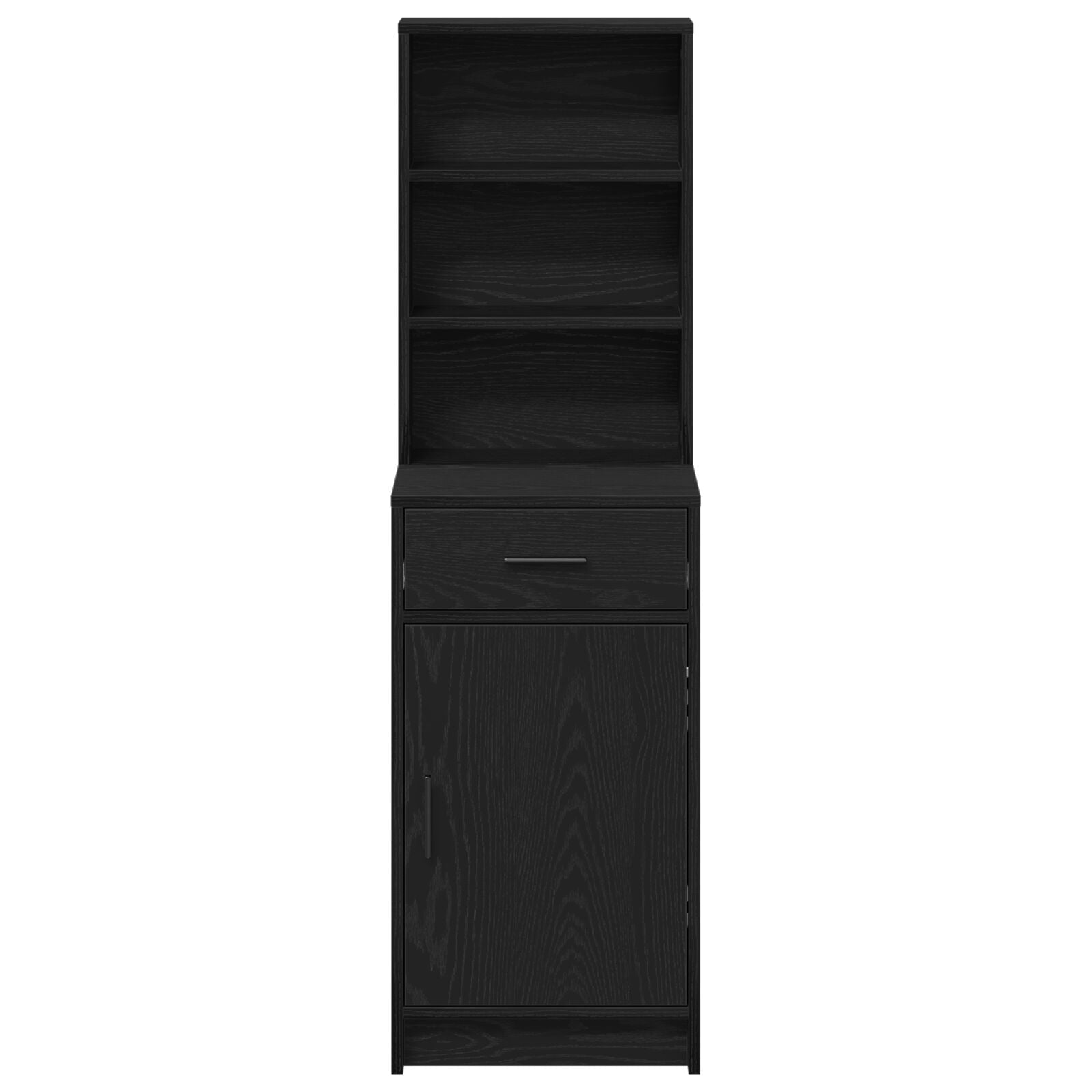Hoge Kast In - 40X41X135 Cm, Gemaakt Van Hout Zwart eiken