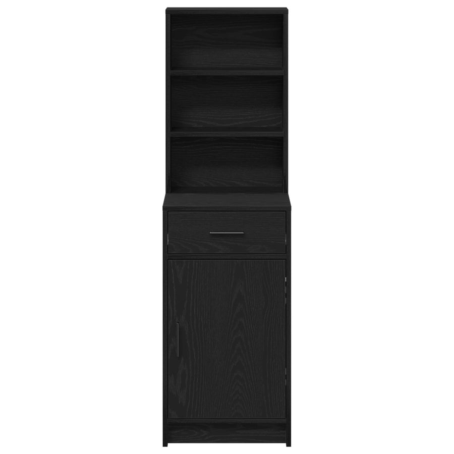 Hoge Kast In - 40X41X135 Cm, Gemaakt Van Hout Zwart eiken