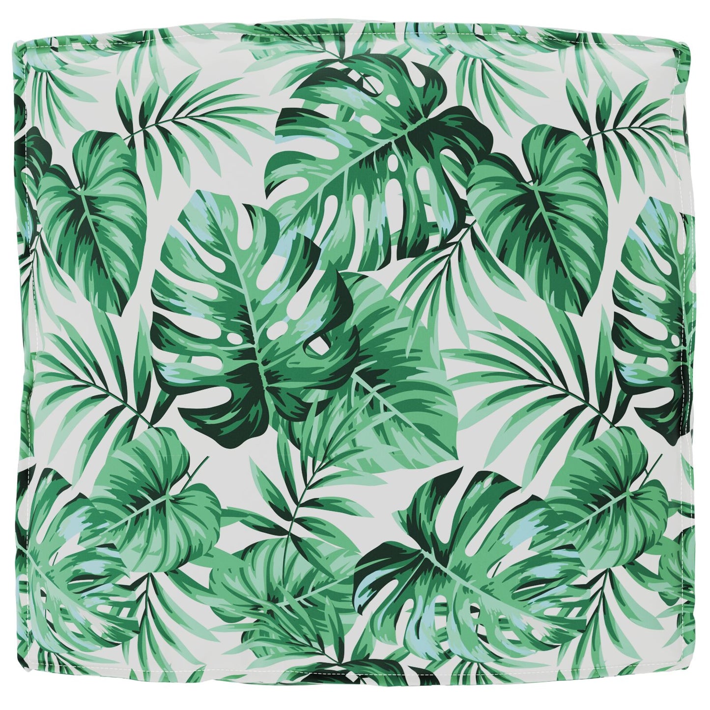 Buiten Kussen Groen En Wit Katoen 80 X 12 X 80 Cm Patroon Bladpatroon