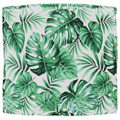Buiten Kussen Groen En Wit Katoen 80 X 12 X 80 Cm Patroon Bladpatroon