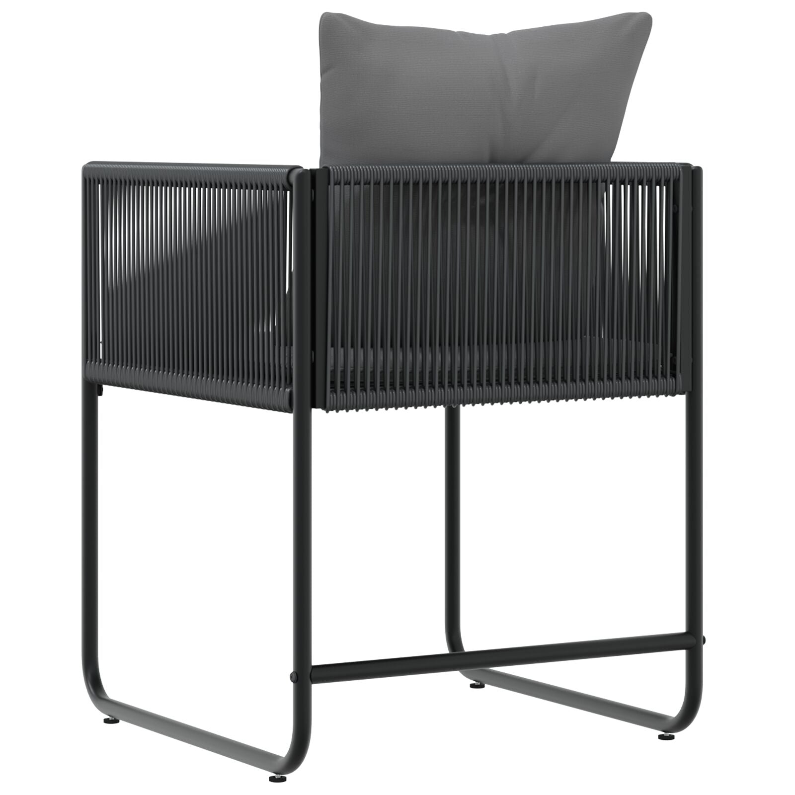Tuinstoelen Met Kussens 4 Stuks Zwart Poly Rattan