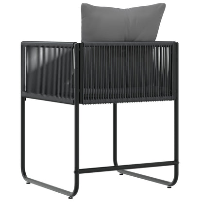 Tuinstoelen Met Kussens 4 Stuks Zwart Poly Rattan