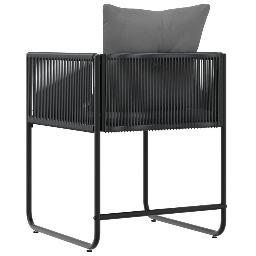 Tuinstoelen Met Kussens 4 Stuks Zwart Poly Rattan