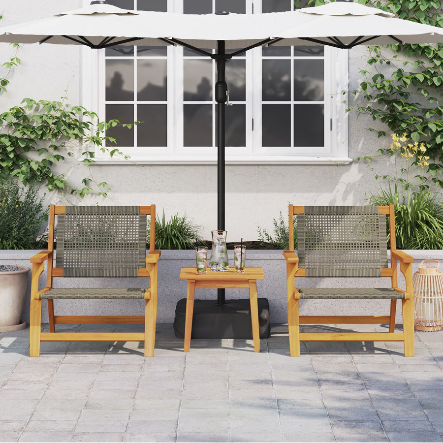 Tuinstoelen 2 Stuks 76X67X73.5 Cm Massief Acacia Grijs 2x stoel