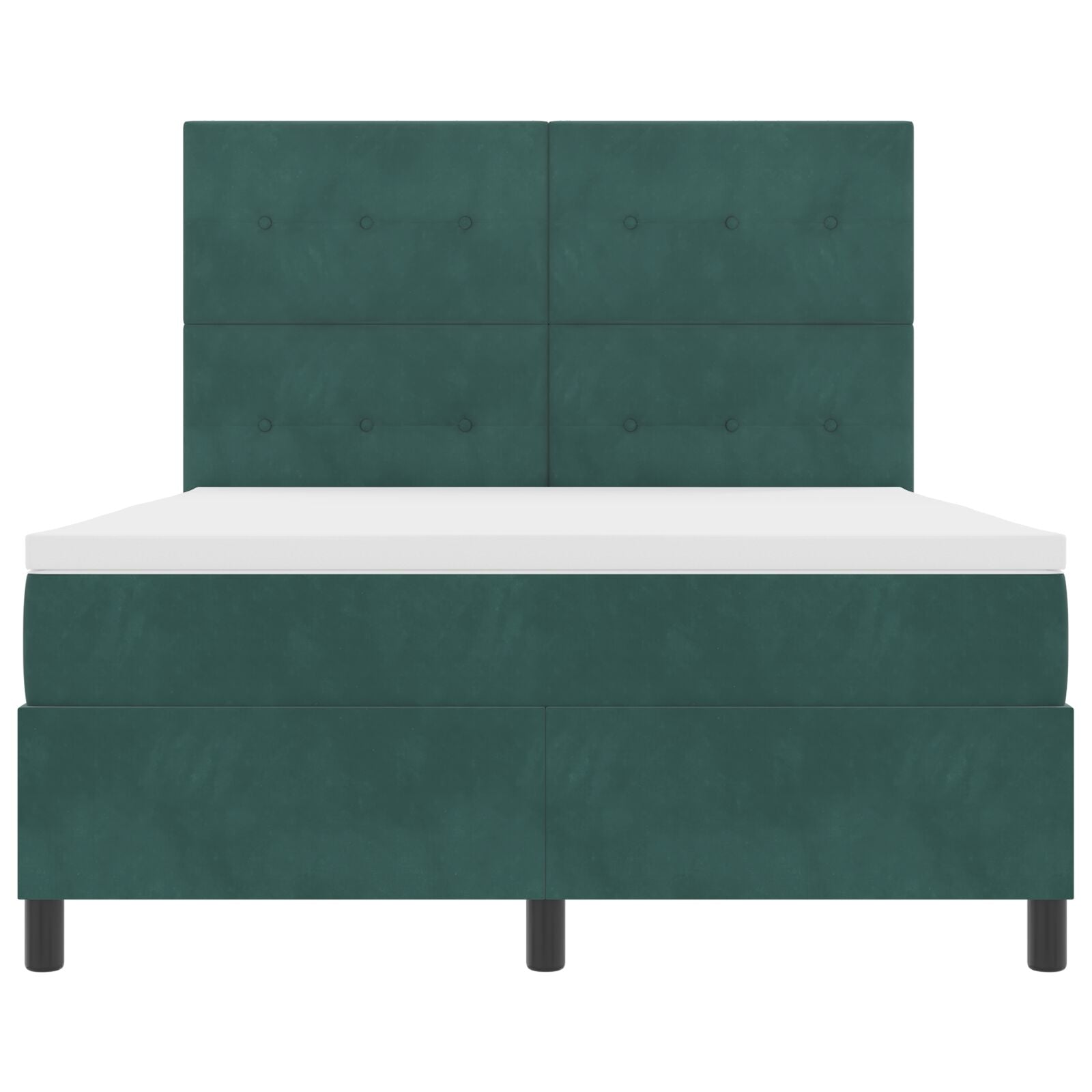 Boxspringbed Met Matras Donkergroen 140X200 Cm Velvet Blauw