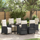 Tuinstoel verstelbaar poly rattan zwart (2 stuks)