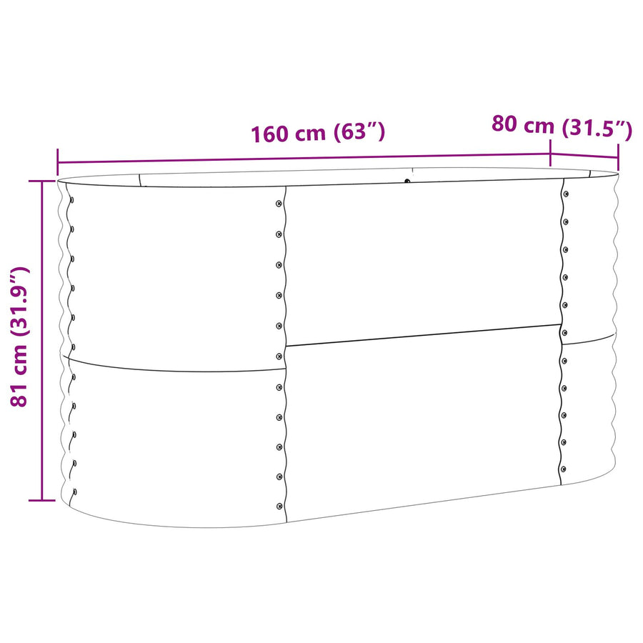 Tuin Verhoogd Bed Gegalvaniseerd Staal 160 x 80 x 81 cm Groen