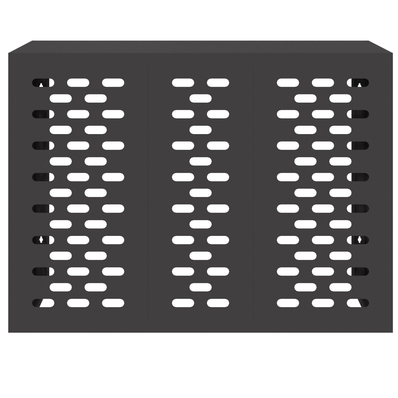 Airconditioner Cover Staal Zwart 110 x 50 x 80 cm