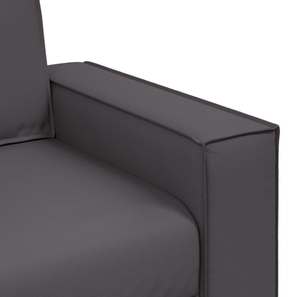 Love Seat Bank Faux Leer Grijs 140 cm