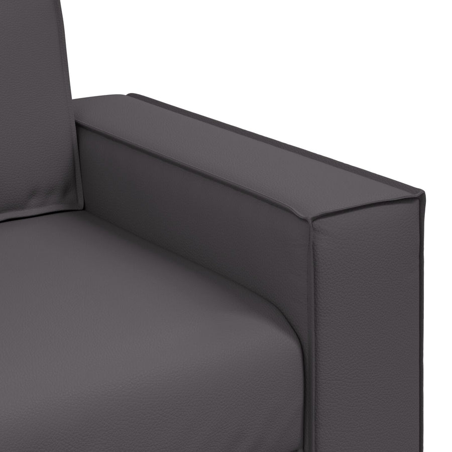 Love Seat Bank Faux Leer Grijs 140 cm