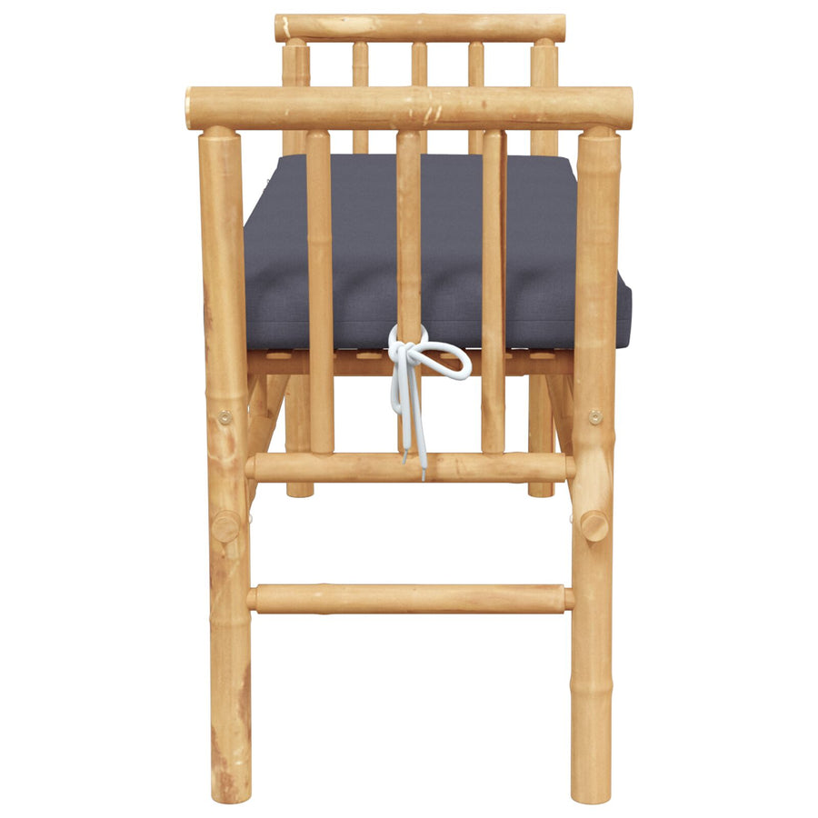Tuinbank Met Kussen 110 Cm Van Bamboe Donkergrijs