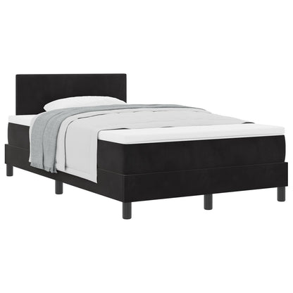 Boxspringbed Met Matras Zwart 120X200 Cm Velvet Blauw