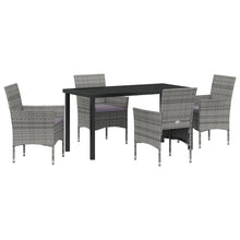 5-Delige Tuin Eetset Grijs Poly Rattan