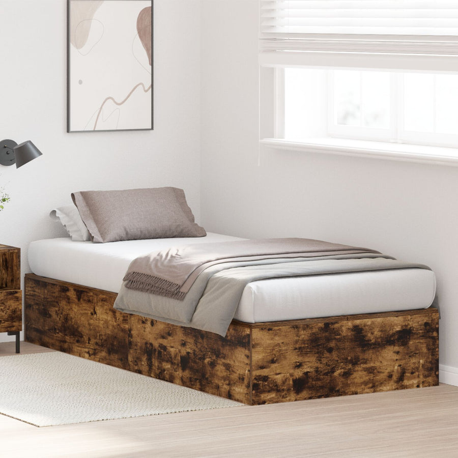 Opbergbedframe Gerookt Eiken 75 x 190 cm