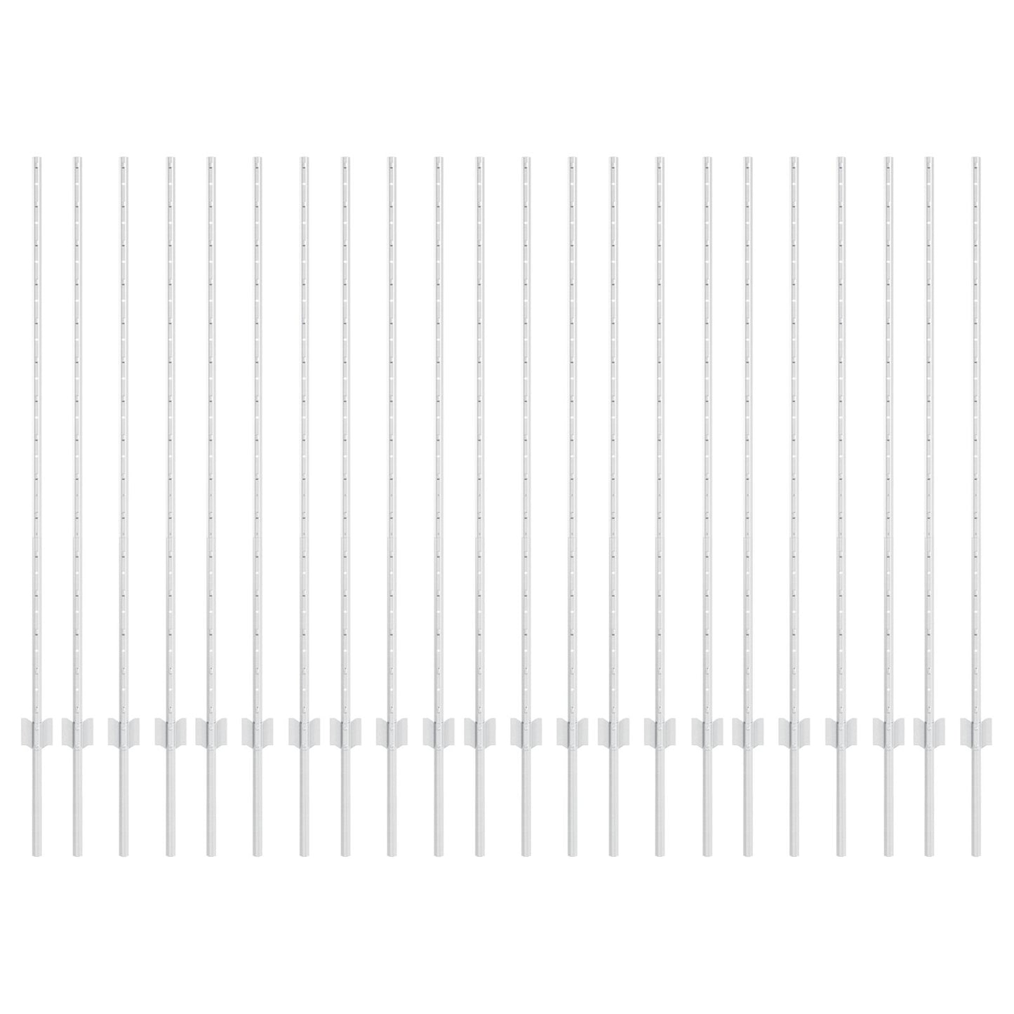 Hekposten 44 stuks U-kanaal Zilver 180 cm Staal